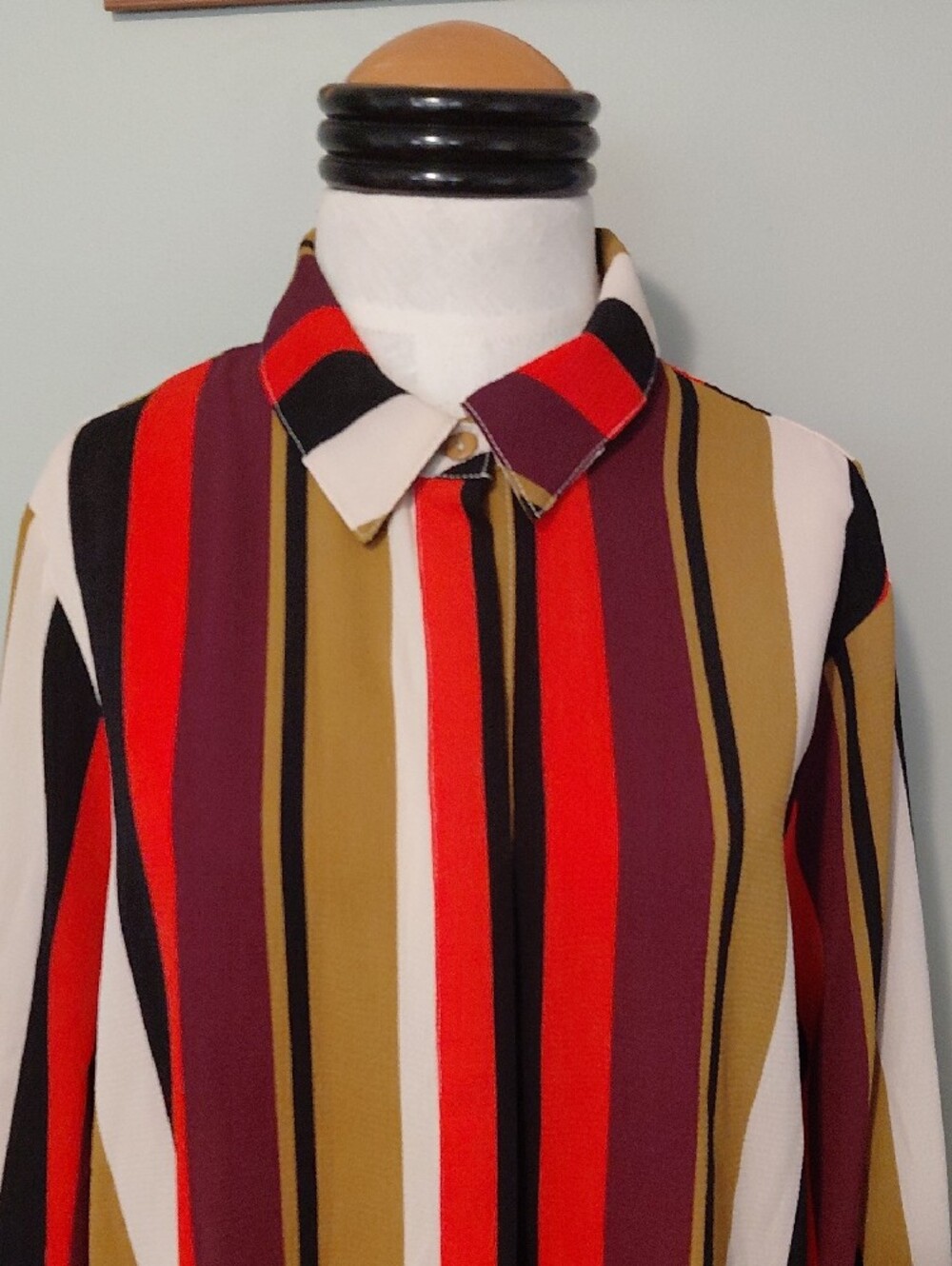 Moa Moa Multicolor Striped Top with Mustard, Black & Cream - Picture 2 of 13